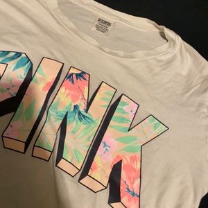 VS PINK tropical logo tee